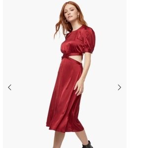 NWT JustFab Cutout Midi short sleeve dress in biking red size XXL